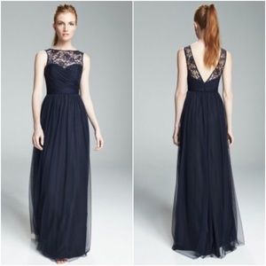 Amsale Chandra Bridesmaid Gown Size 8 Navy